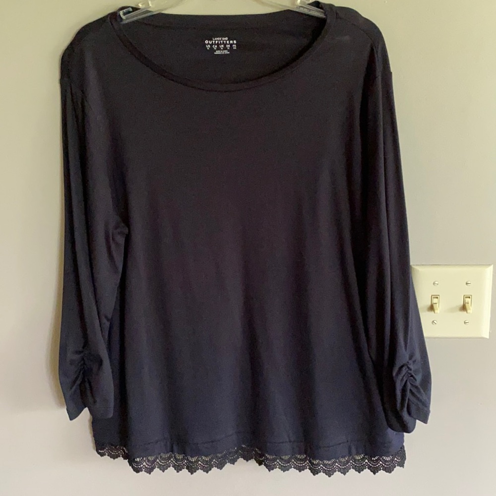 Black Lace Hemline Tee